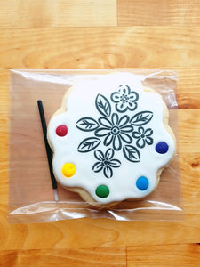 Flower paint & eat cookie