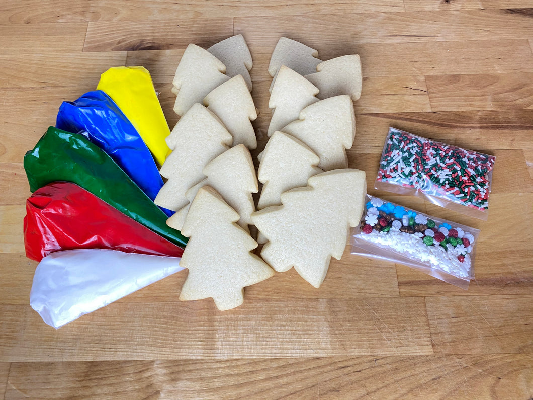 Christmas tree cookie decorating kit